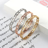 Minimalist Bamboo Joint Bracelets & Bangles 18K Steel Bangle for Women