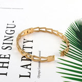 Minimalist Bamboo Joint Bracelets & Bangles 18K Steel Bangle for Women