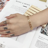 Minimalist Bamboo Joint Bracelets & Bangles 18K Steel Bangle for Women