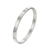 Crystal Love Bangles Cubic Zirconia Stainless Steel Jewelry