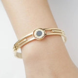 Hollow Stainless Steel Punk Bangles Roman Numerals Shell Bracelets