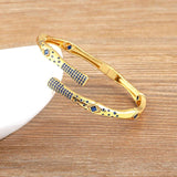Nidin Light Women's Zircon Rhinestone Bangle Geometric Open Adjustable