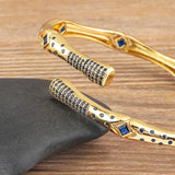 Nidin Light Women's Zircon Rhinestone Bangle Geometric Open Adjustable