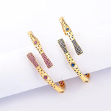 Nidin Light Women's Zircon Rhinestone Bangle Geometric Open Adjustable