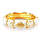 Geometric Enamel Cuff Bracelet for Women - Statement Bangle