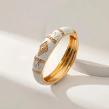 Geometric Enamel Cuff Bracelet for Women - Statement Bangle