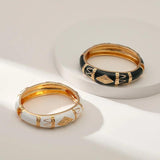 Geometric Enamel Cuff Bracelet for Women - Statement Bangle