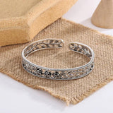 FOXANRY 925 Stamp Hollow Rose Flower Bangles Thai Silver Jewelry