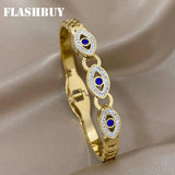 Zircon Evil Eye Bangles Bracelets Charm Waterproof Jewelry