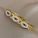 Zircon Evil Eye Bangles Bracelets Charm Waterproof Jewelry