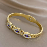 Zircon Evil Eye Bangles Bracelets Charm Waterproof Jewelry