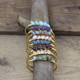 Labradorite Chip Beads Open Cuff Bangle Bracelet