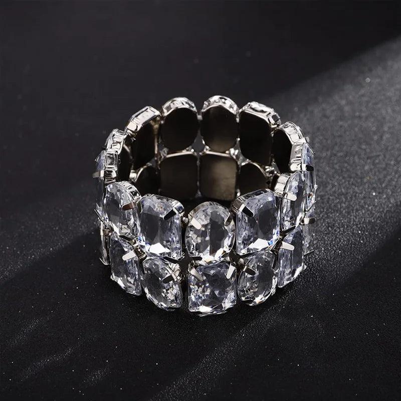 Stonefans Big Crystal Bridal Bracelet Bangle Statement Wedding Bracelet