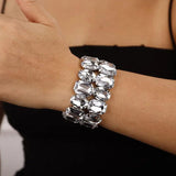 Stonefans Big Crystal Bridal Bracelet Bangle Statement Wedding Bracelet