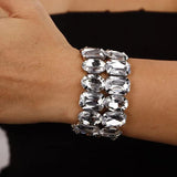 Stonefans Big Crystal Bridal Bracelet Bangle Statement Wedding Bracelet