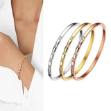 Crystal Stainless Steel Lover Bangles Cuff Charm Jewelry Gift
