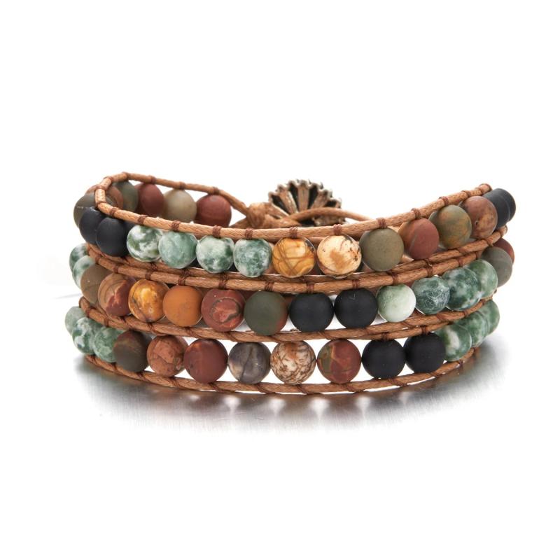 Boho Style Stone Beads Wrap Bracelet