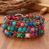 Boho Style Stone Beads Wrap Bracelet