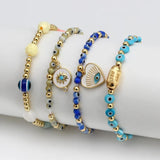 Adjustable Evil Eye Charm Bracelet Handmade for Women Girls