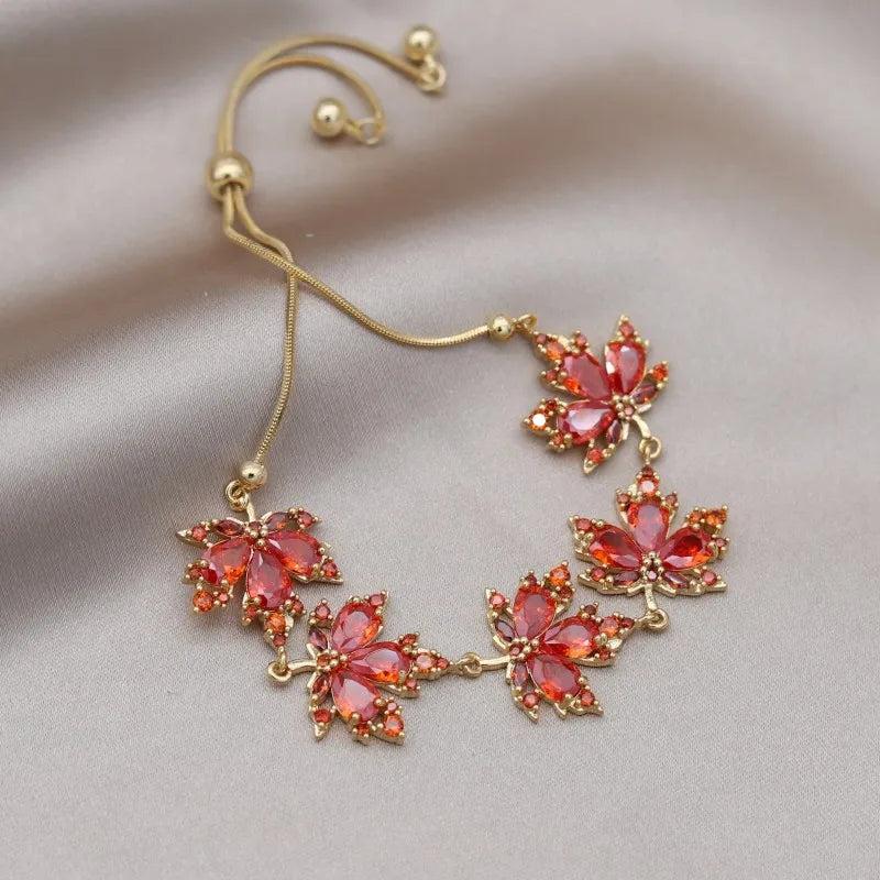 Korean Maple Leaf Stretch Bracelet for Women
