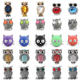 6pcs Owl Crystal Rhinestone Snap Buttons for Bracelet