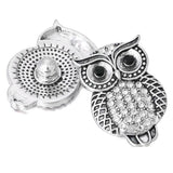 6pcs Owl Crystal Rhinestone Snap Buttons for Bracelet
