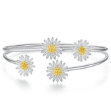 Daisy Flower Charm Cuff Bracelet for Women