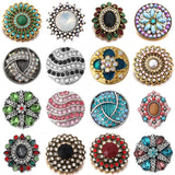 6pcs Snap Buttons Crystal Flower Fit 18mm Bracelet DIY Accessories