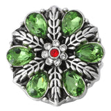 6pcs Snap Buttons Crystal Flower Fit 18mm Bracelet DIY Accessories