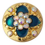 6pcs Snap Buttons Crystal Flower Fit 18mm Bracelet DIY Accessories