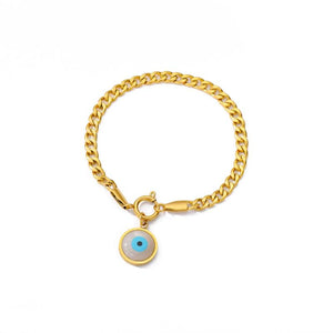 Zircon Eye Bracelets For Women Stainless Steel Evil Eyes Lucky Couple Charm