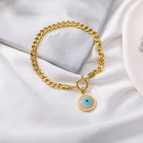 Zircon Eye Bracelets For Women Stainless Steel Evil Eyes Lucky Couple Charm