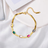 Zircon Eye Bracelets For Women Stainless Steel Evil Eyes Lucky Couple Charm
