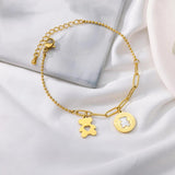 Zircon Eye Bracelets For Women Stainless Steel Evil Eyes Lucky Couple Charm