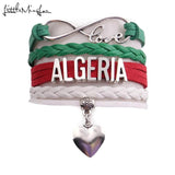 Infinity Love Algeria Bracelet Heart Charm Leather Wrap Men Bracelets & Bangles