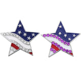 5pcs Mixed Crystal Rhinestone Flag 18mm Snap Buttons