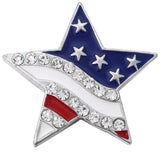 5pcs Mixed Crystal Rhinestone Flag 18mm Snap Buttons