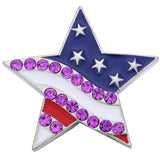 5pcs Mixed Crystal Rhinestone Flag 18mm Snap Buttons