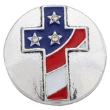 5pcs Mixed Crystal Rhinestone Flag 18mm Snap Buttons