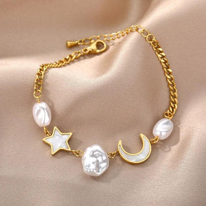 Opal Moonstone Bracelet Stainless Steel Chain Party Wedding