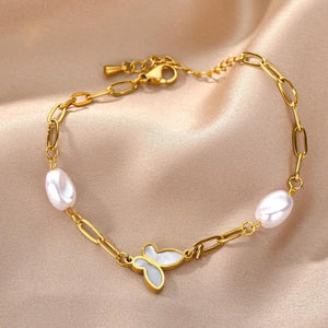 Opal Moonstone Bracelet Stainless Steel Chain Party Wedding