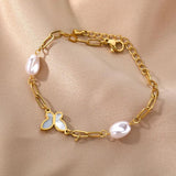 Opal Moonstone Bracelet Stainless Steel Chain Party Wedding