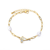 Opal Moonstone Bracelet Stainless Steel Chain Party Wedding