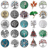 6pcs Crystal Metal Tree of life Snap Buttons 18mm DIY Bracelet