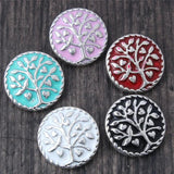 6pcs Crystal Metal Tree of life Snap Buttons 18mm DIY Bracelet