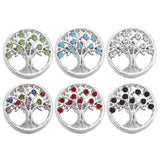 6pcs Crystal Metal Tree of life Snap Buttons 18mm DIY Bracelet