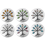 6pcs Crystal Metal Tree of life Snap Buttons 18mm DIY Bracelet