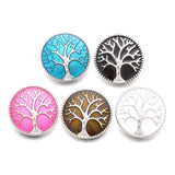 6pcs Crystal Metal Tree of life Snap Buttons 18mm DIY Bracelet