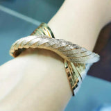 Alloy Bending Cuff Bangles For Women Distortion Metal Bracelets