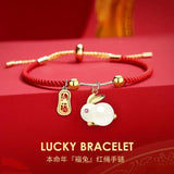 Chinese Jade Rabbit Moon Bracelet Beaded Hand Jewelry